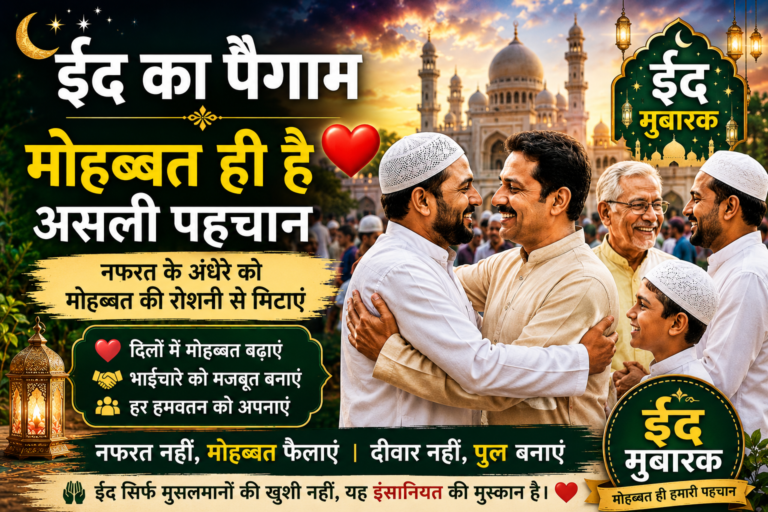 ईद का पैगाम — मोहब्बत की वह रौशनी जो नफरत के अंधेरे को मात देती है